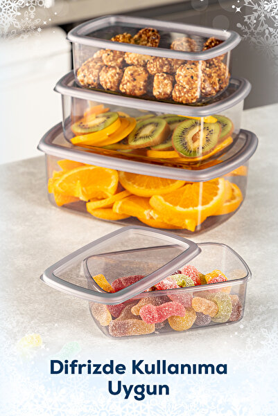 Evlinya Anthracite 4-Piece Airtight Storage Set - 250/500/750/1200 ML