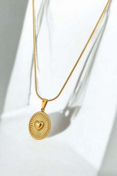 Çlk Accessories الصلب محدب القلب لوحة قلادة