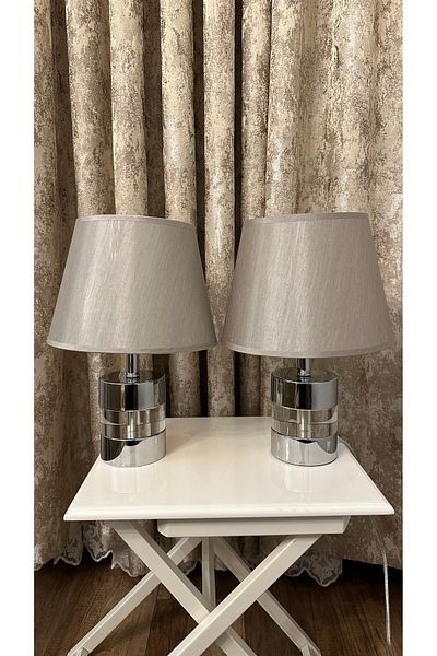 AbajurAksesuar Johnny Silver Double Lampshade