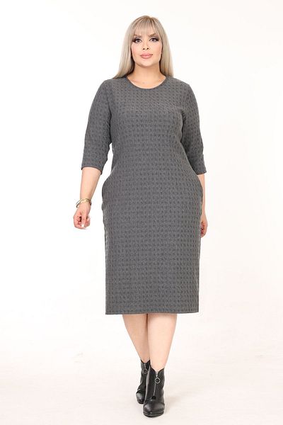 modayız Double Pocket Winter Plus Size Dress 43C-2590