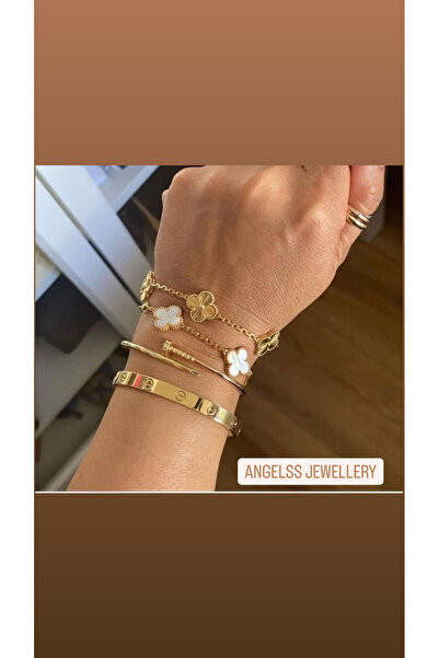 ANGELSS JEWELLERY سوار ذهبي مكون من 4 قطع، سوار ماركة ماركة كومبلي موديل فين ...