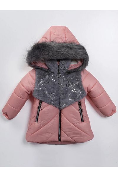 MDM 2-9 Years Baby Girl and Child Hooded Plush Puffer Jacket - Long Zippered, Quilted Fabric with Pockets