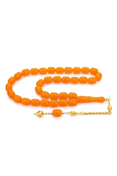 TESBİHKENTİ Mărgele de rugăciune de chihlimbar cu pulbere portocalie - ciucur...