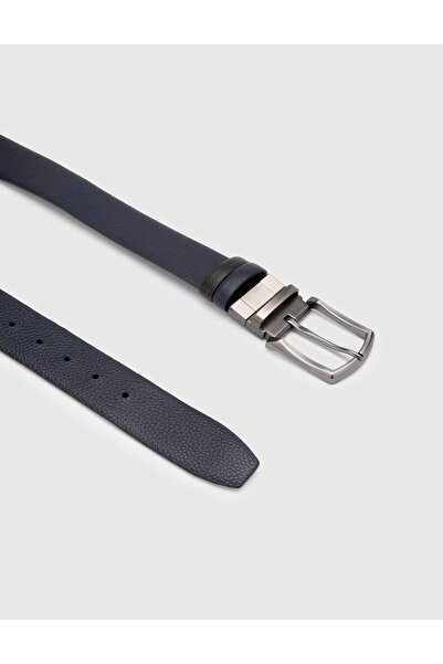 İLVİ Galloway Чоловічий ремінь Коричневий Синій Натуральна шкіра