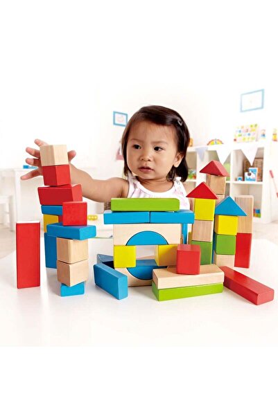 Hape Maple Blocks | 50-Piece Wooden Building Block Set for Creative Play and Learning | Assorted Sha