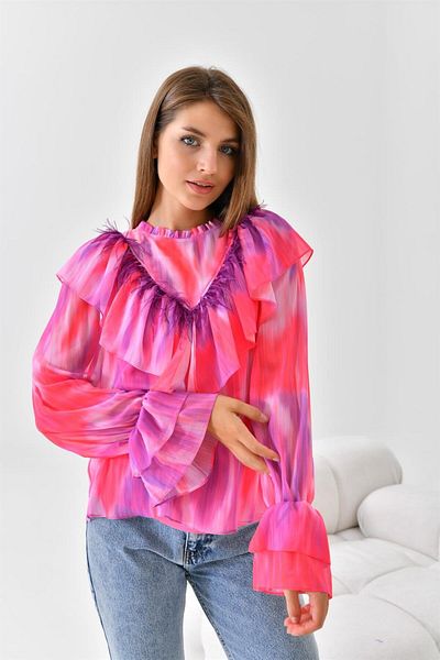 FTZ WOMEN Women's Chiffon Blouse Fuchsia 30467