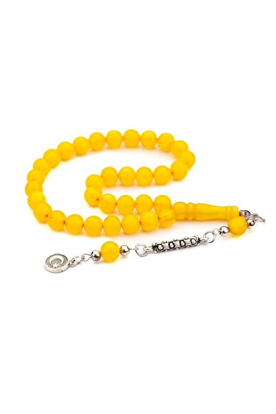 TESBİHKENTİ مسبحة صغيرة من مسحوق العنبر باللون الأصفر