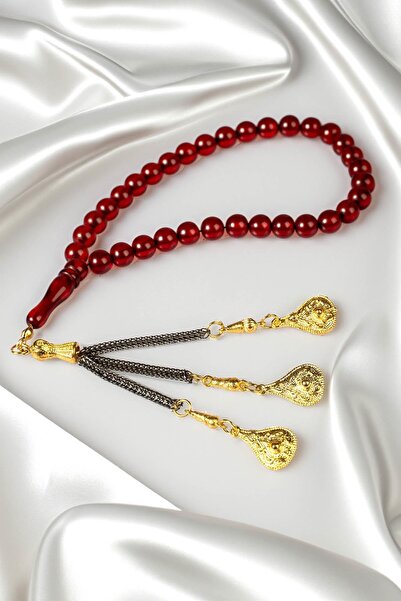 TESBİHKENTİ Mărgele de rugăciune de chihlimbar cu ciucuri galbene până la înc...