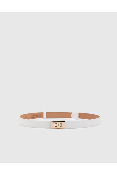 İLVİ White Genuine Leather Dickson Women's Belt