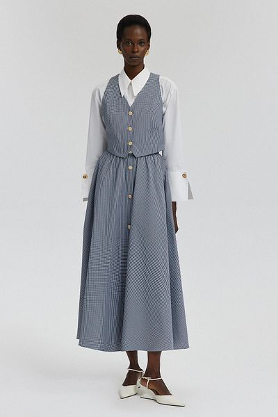 Touché Privé Set Gingham vesta a sukně