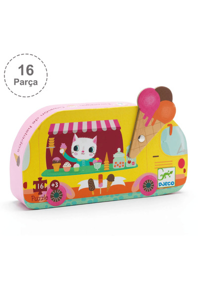 djeco Dekoratif Puzzle 16 Parça - Ice Cream Truck