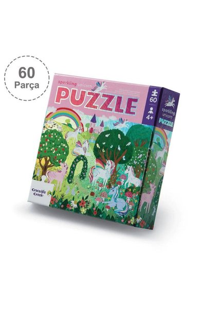 Crocodile Creek Puzzle - 60 Parça - Işıldayan Unicorn