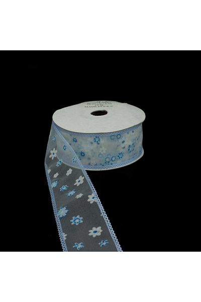 bidoluhobi Organza Tulle Κορδέλα Λουλούδι Με Εκτύπωση 3,8 εκ