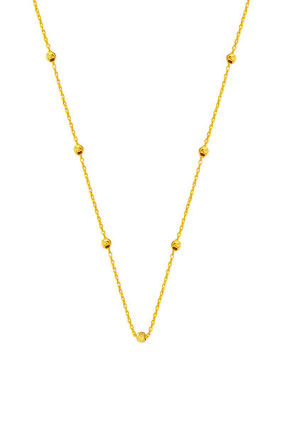 Bilezikci Top Altın Dizili 14 Ayar Sarı Altın Zincir Kolye