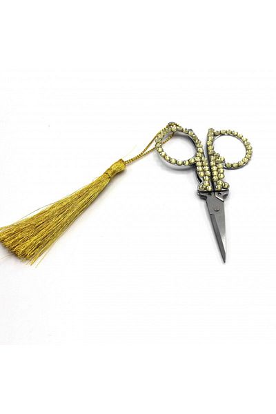 bidoluhobi Gold Colored Foldable Engagement Scissors - Fancy Design