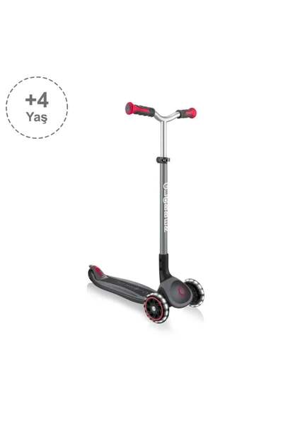 Globber Master Işıklı Katlanabilir Scooter - Siyah / Kırmızı
