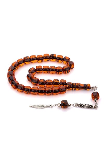 TESBİHKENTİ مسحوق العنبر الأحفوري ذو اللون الأحمر - مسبحة صغيرة