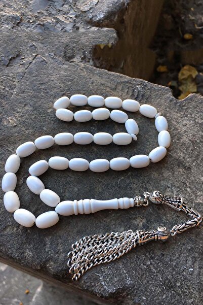 TESBİHKENTİ Capsulă cu ciucuri placată cu argint, mărgele de rugăciune din ma...