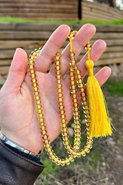 TESBİHKENTİ Margele de rugăciune de chihlimbar de foc cu design special galbe...