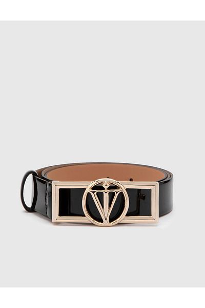İLVİ Agathe Women's Belt Black Patent Leather