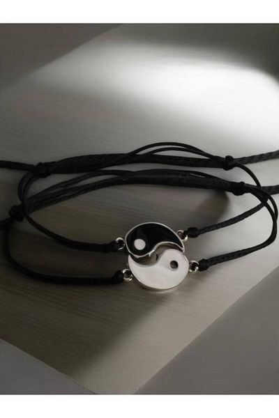 Sarhans Store Yin Yang 2-Piece Friendship and Beloved Lucky Bracelet - Accessory Symbolizing Harmony and Balance
