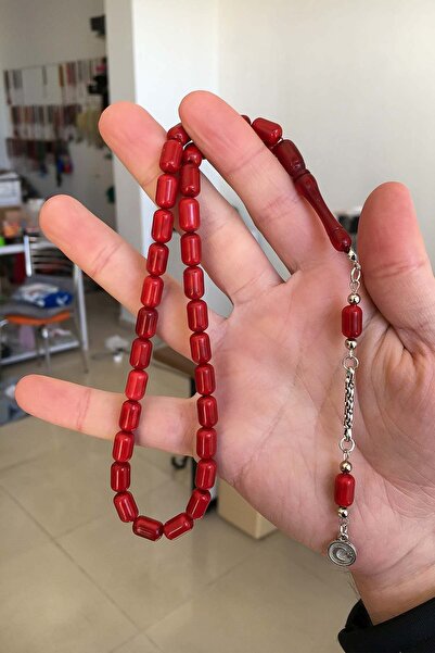 TESBİHKENTİ سبحة للرجال بلون كبسولة ثمرة بورجوندي