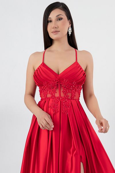 PULLIMM Rochie cu bretele din satin cu imprimeu floral - ECR4981