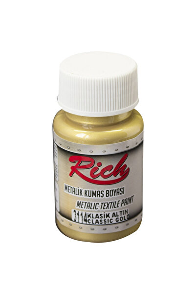 Rich Metalik Kumaş Boyası 50 cc Klasik Altın 3114