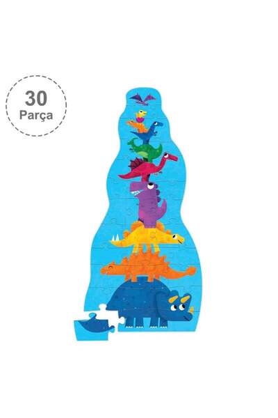 Crocodile Creek Dev Kule Puzzle - 30 Parça - Dinozor