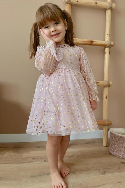 Le Mabelle Mädchen-Tüllkleid mit Powder Star-Print – Stella