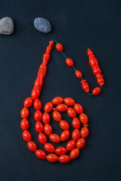 TESBİHKENTİ Material opal sintetic portocaliu - Mărgele de rugăciune personalizate