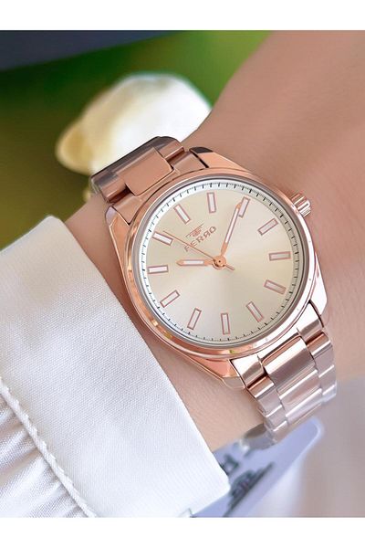 FERRO 3 Atm Water Resistant Steel Cord Women's Wristwatch and Bracelet - Ion Coated Case Bfl21161-Sy