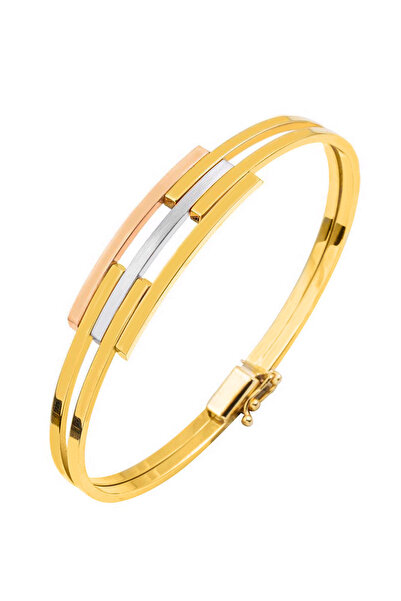 Bilezikci Kaburgalı 14 Ayar Altın Kelepçe Bilezik