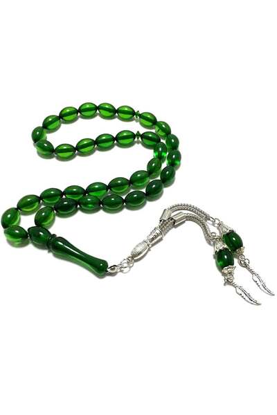 TESBİHKENTİ Огнена аналогия Зелен прах Кехлибарени молитвени мъниста