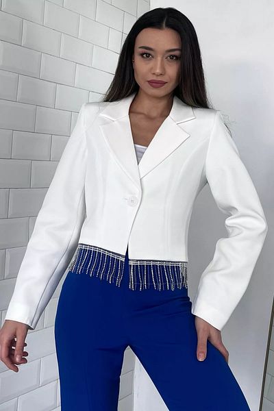 GÜLSELİ Κρεμ γυναικείο μπουφάν Stone Crop Blazer