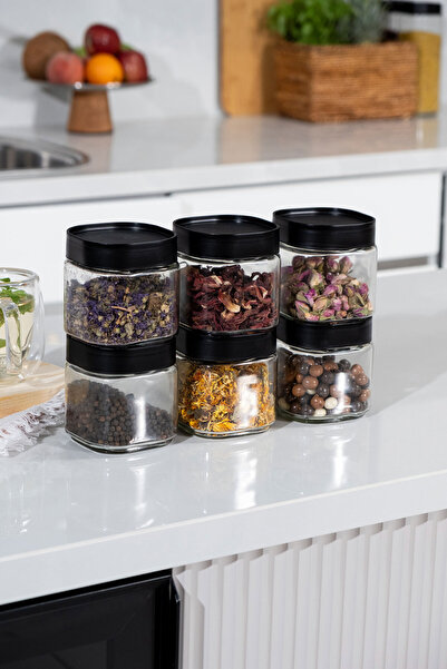 netteucuzluk 6-Piece Small Size Kitchen Organizer - Glass Jar Food Pulses Storage Container (6 Pcs) 12 Pieces