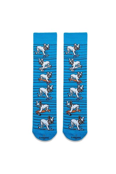 CARNAVAL SOCKS Цветни чорапи с шарки за скейтборд с френски булдог