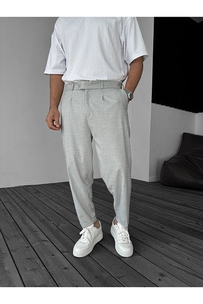 BYBASICMAN Gray Layered Leg Fabric Trousers B-3011