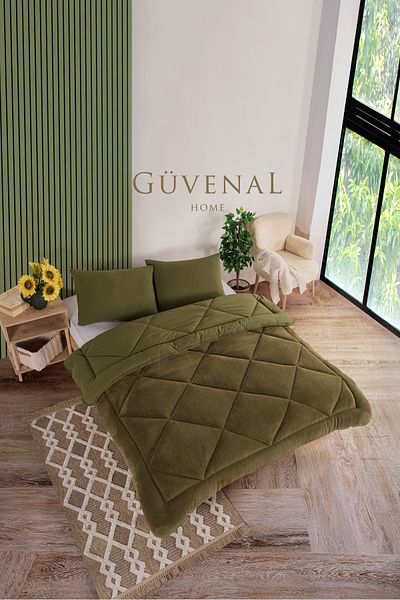 Güvenal Elite Wellsoft Double Sided Luxury Quilt Set - King Size Sleeping Set with Pillowcase