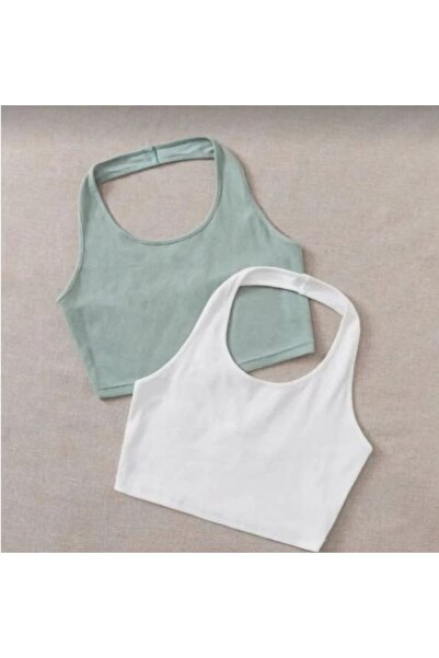 Lorya Giyim Pachet de 2 bluze tip camisole, 100% bumbac, cu nervuri, model sc...