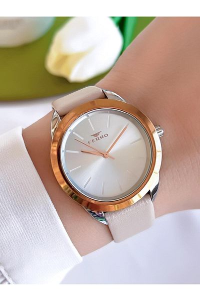 FERRO 3 Atm Water Resistant Leather Cord Women's Wristwatch and Bracelet Set - Bf002C1-Y