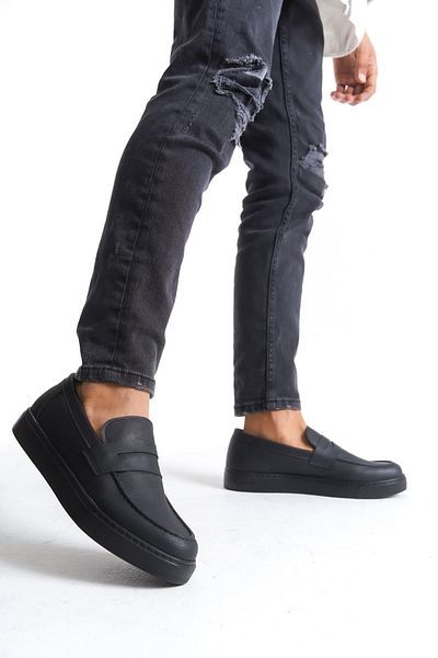 Aymood Slw180 Estilo X - Men's Black Sneakers, Laceless and Classic