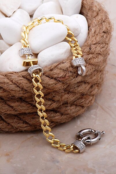 Sümer Telkari İ Harfli Gurmet Altın Yaldızlı Gümüş Bileklik 4066