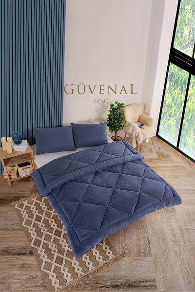 Güvenal Elite Wellsoft Double Sided Luxury Quilt Set - King Size Sleeping Set with Pillowcase