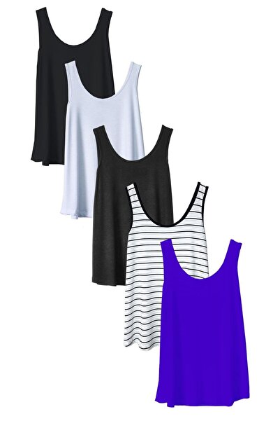 COTENCONCEPT 5 τεμάχια Αθλητικό μπλουζάκι με βασικό χοντρό λουράκι, άνετη εφα...