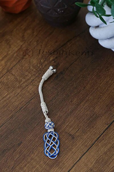 TESBİHKENTİ Single Blue Color Copper Kazaz Prayer Beads with Tassel