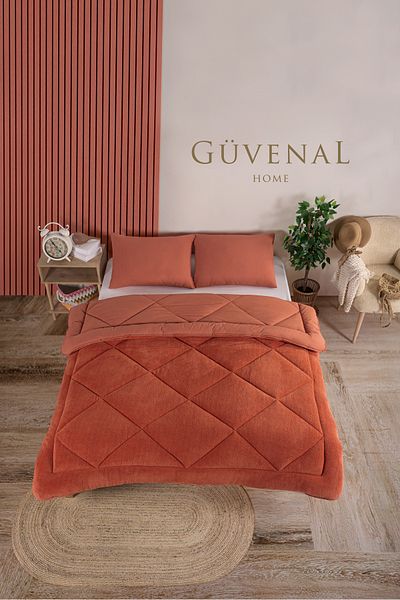 Güvenal Elite Wellsoft Double Sided Luxury Quilt Set - King Size Sleeping Set with Pillowcase