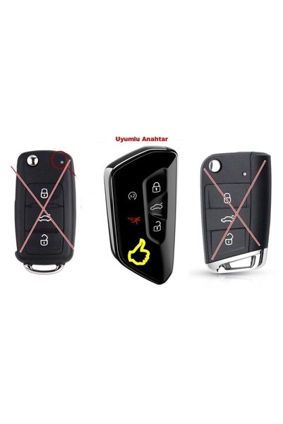 Ufak Tefek Şeyler New Volkswagen Caddy Silicone Key Protection Case Black Color