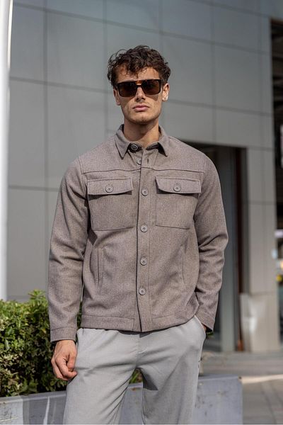 Pobudo Smoked Melage Color Men's Stamp Jacket