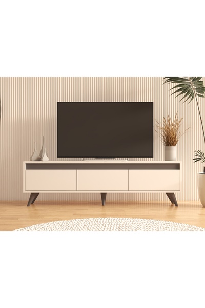MERT SERT MOBİLYA Century Tv Sehpası Tv Ünitesi, Üç Kapaklı,150cm